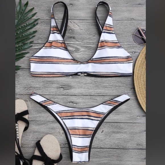 zaful Other - 🍒Cheeky nude striped zaful bikini🍒